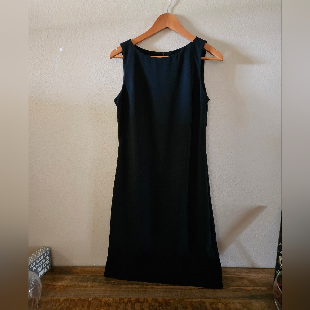 Formal black zip up back above the knee dress by World LOB Clothing